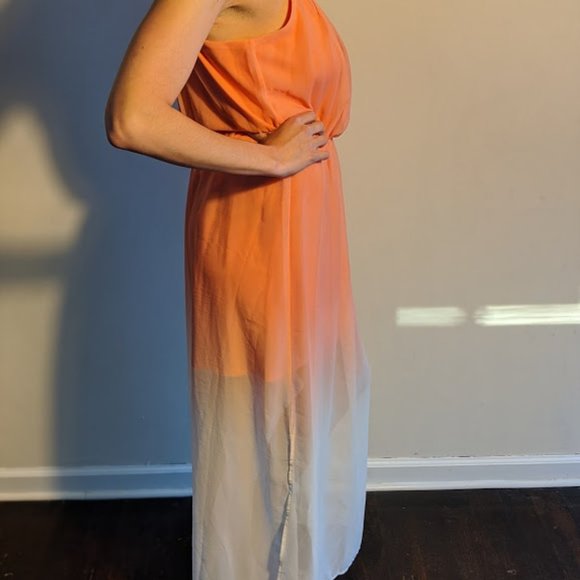 Orange/White Ombre Maxi Dress - Picture 3 of 8